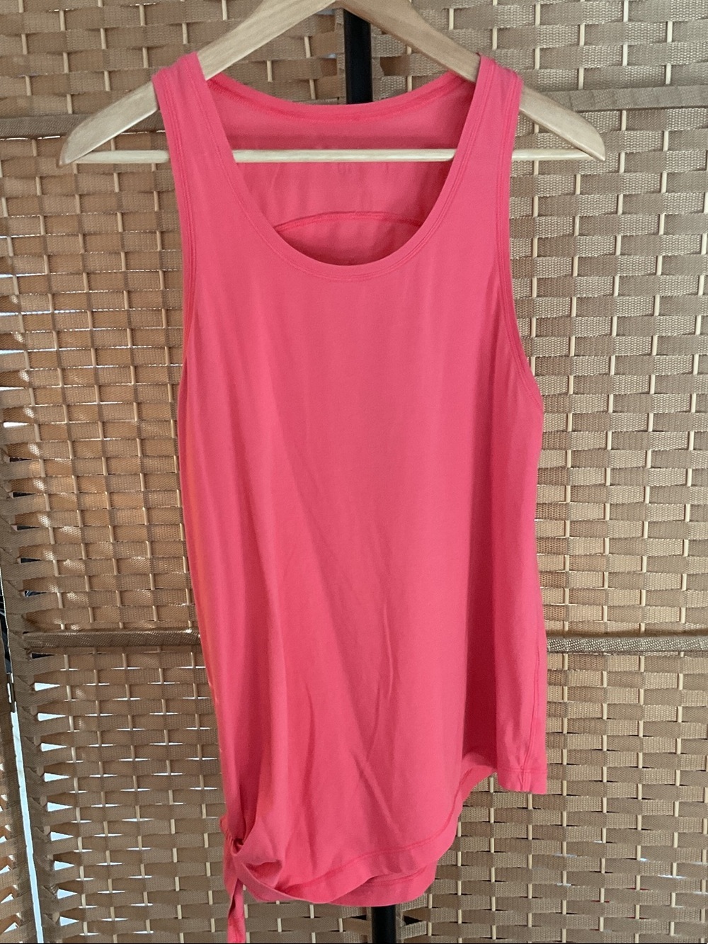lululemon athletica Coral Pink Scoop Neck Side Tie Tank